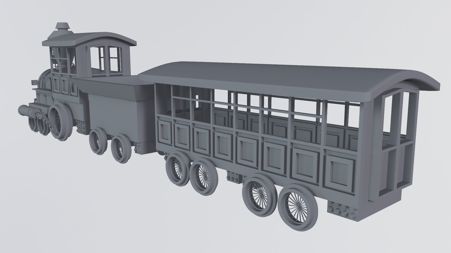 Locomotive 3D Model Low - Poly Low-poly 3D model_4