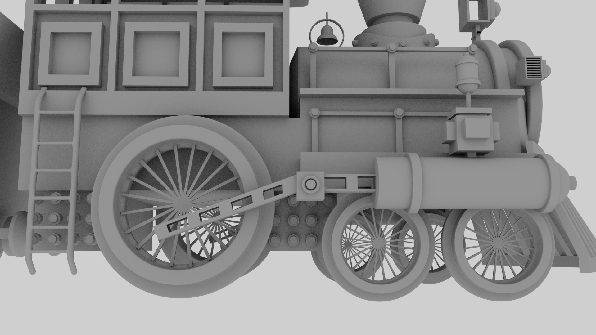 Locomotive 3D Model Low - Poly Low-poly 3D model_8