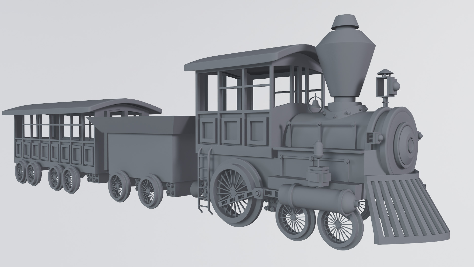 Locomotive 3D Model Low - Poly Low-poly 3D model_2