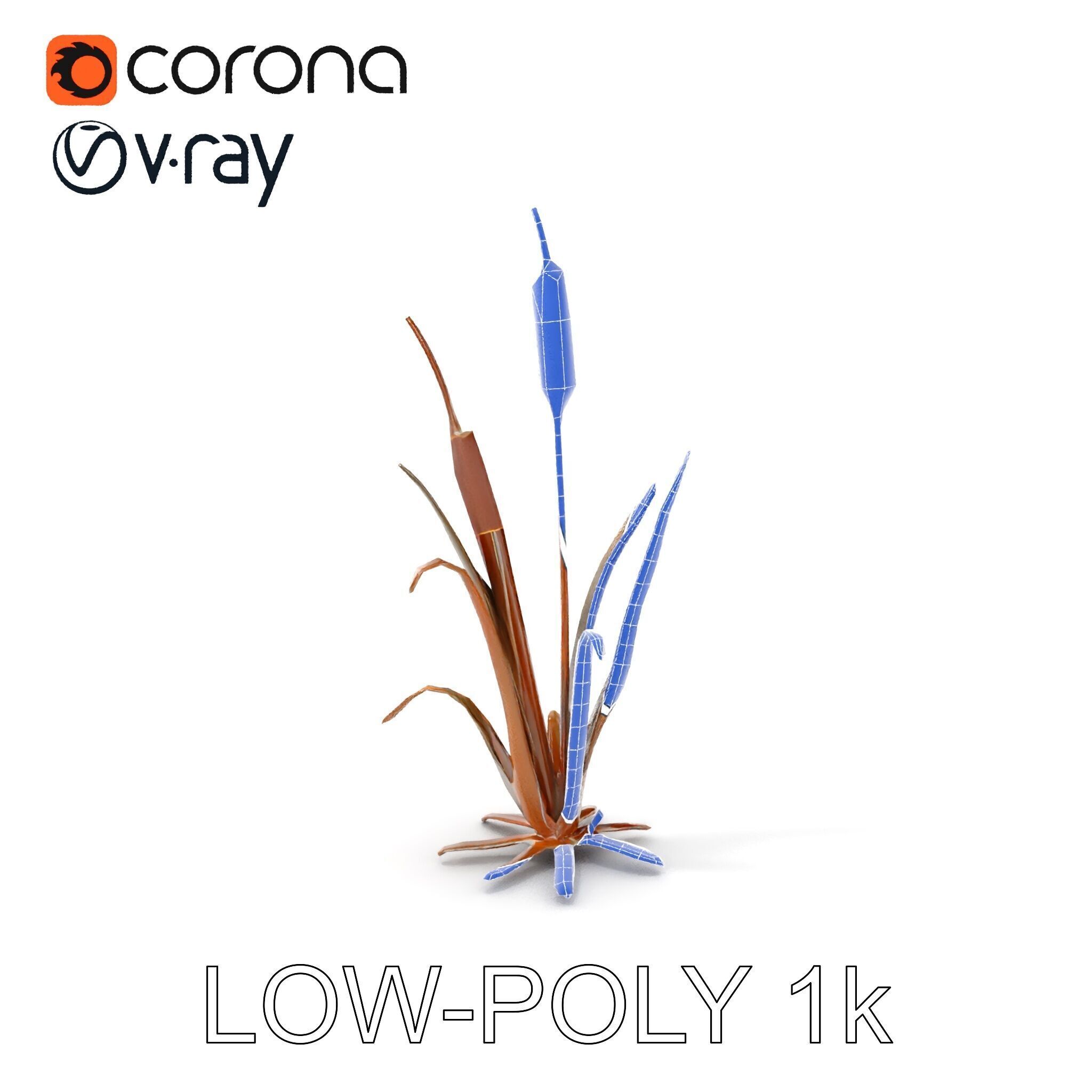 Reed Plant Model Pack for Realistic Environments Low-poly 3D model_20
