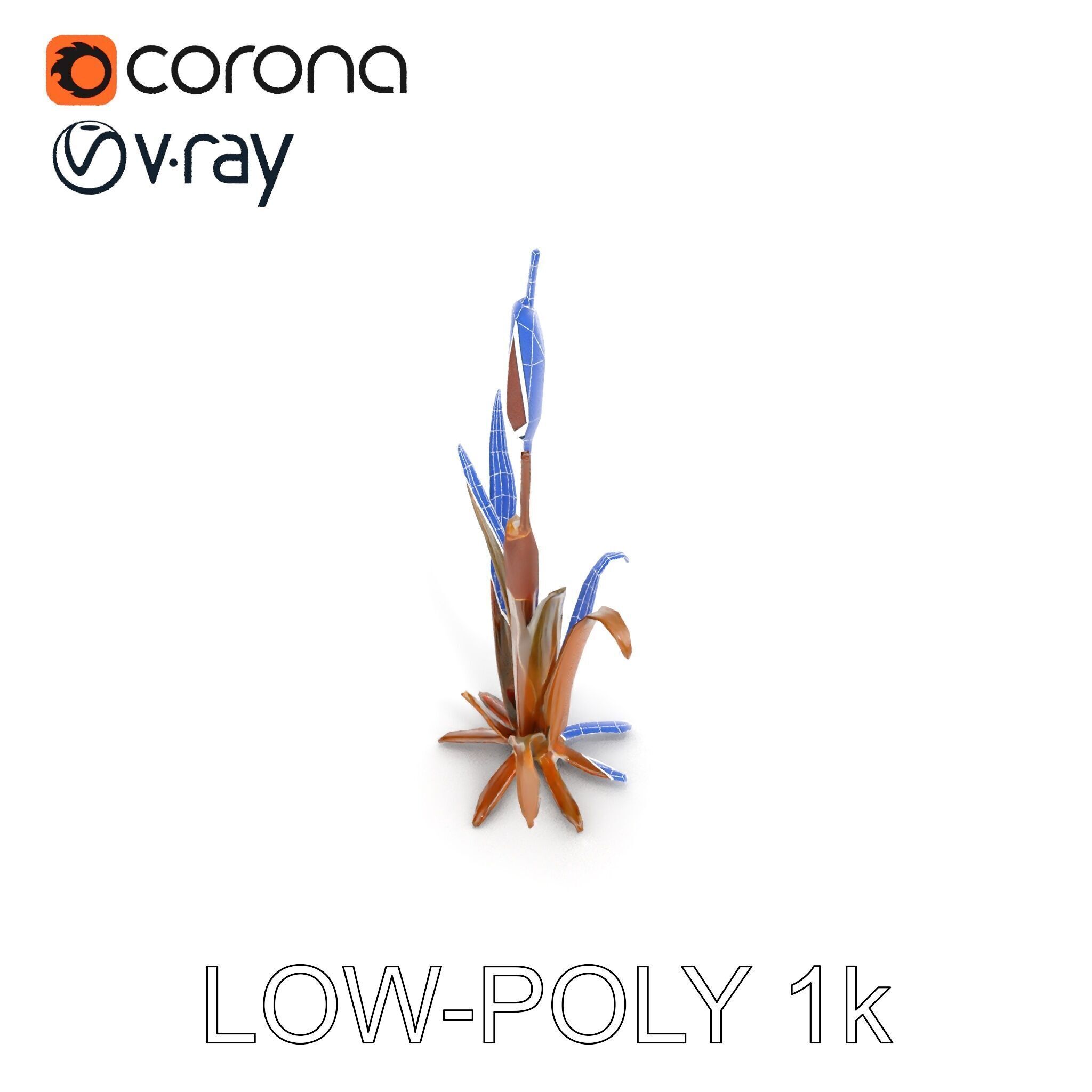 Reed Plant Model Pack for Realistic Environments Low-poly 3D model_9