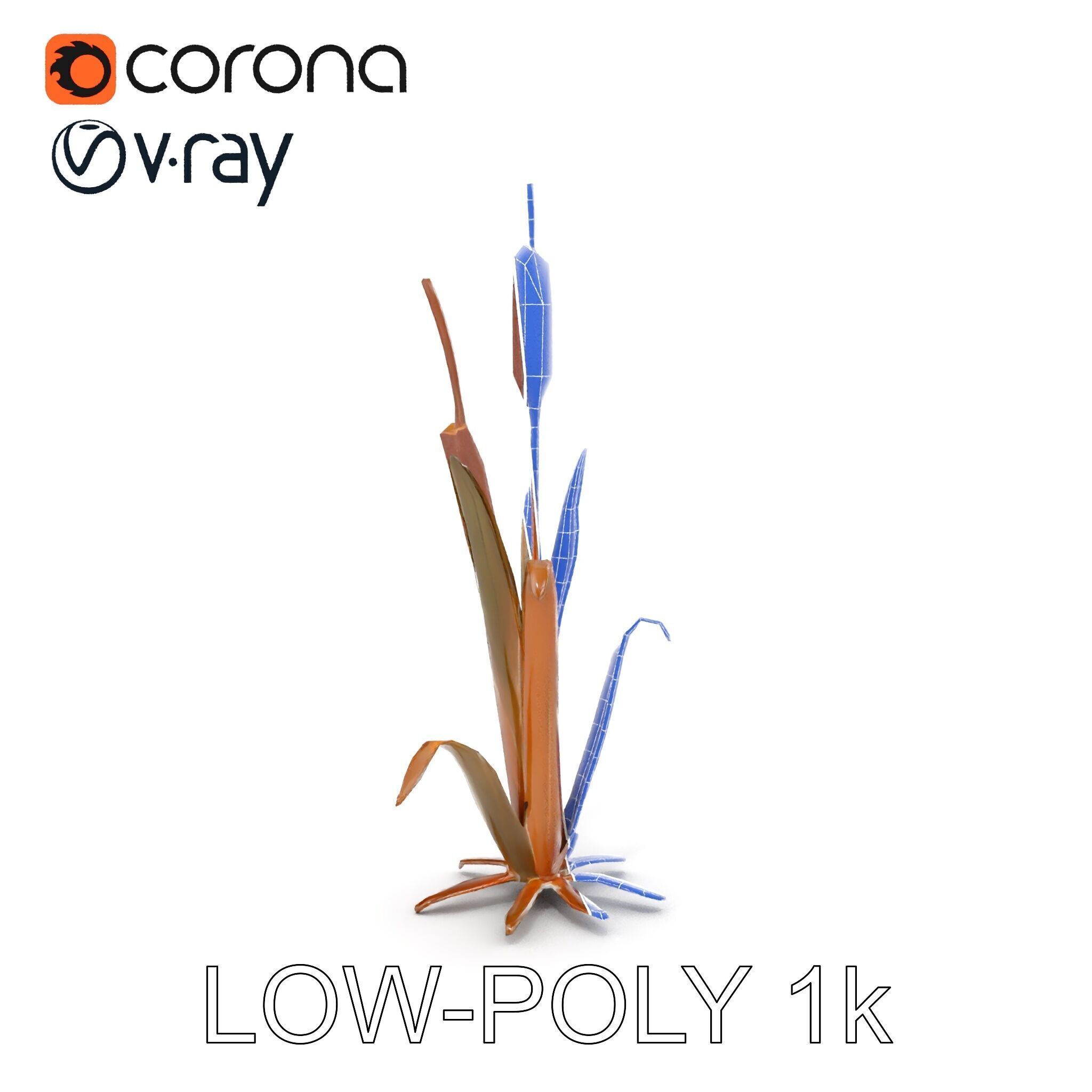 Reed Plant Model Pack for Realistic Environments Low-poly 3D model_29