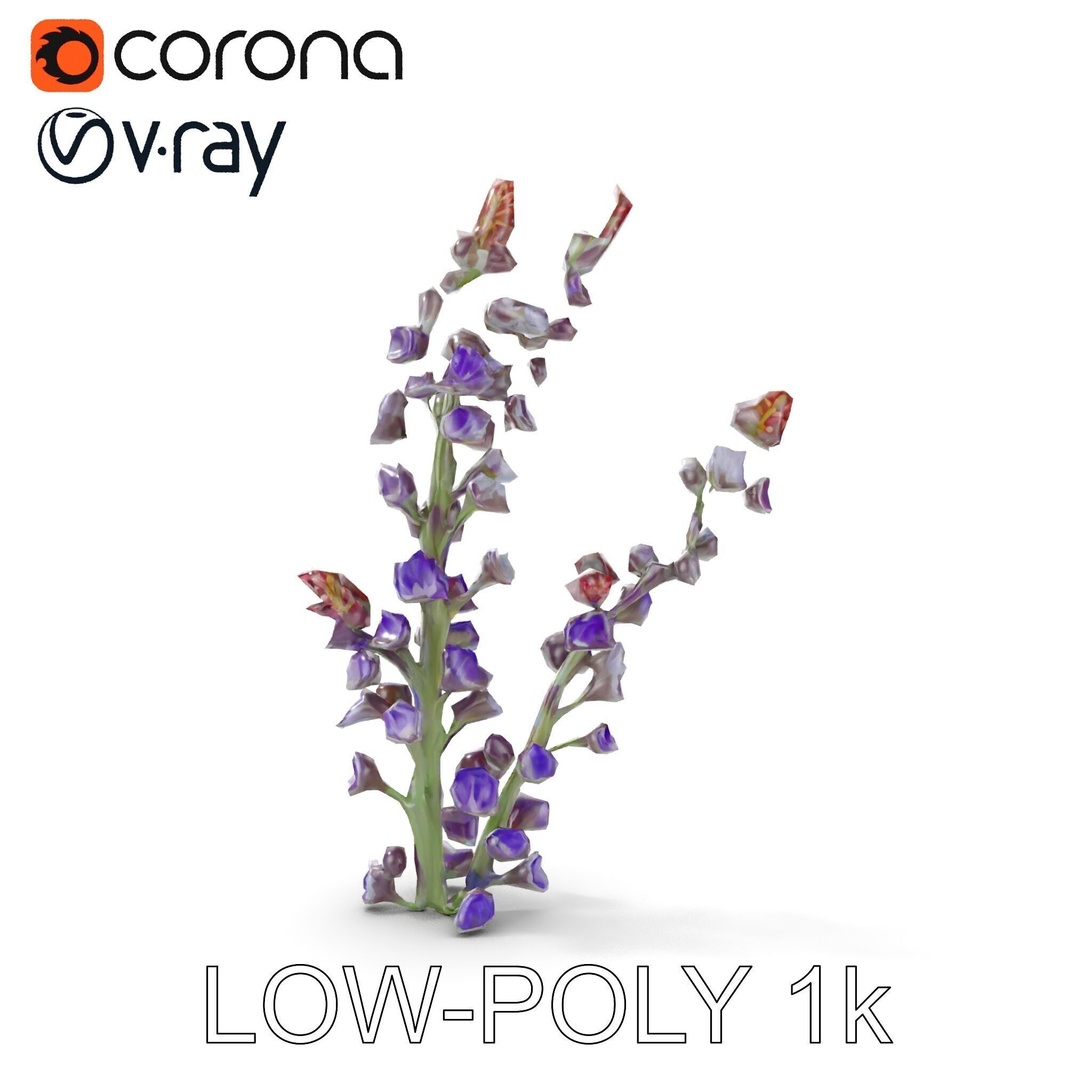 Lavender Flower Model Pack  Detailed PBR Textures Low-poly 3D model_23