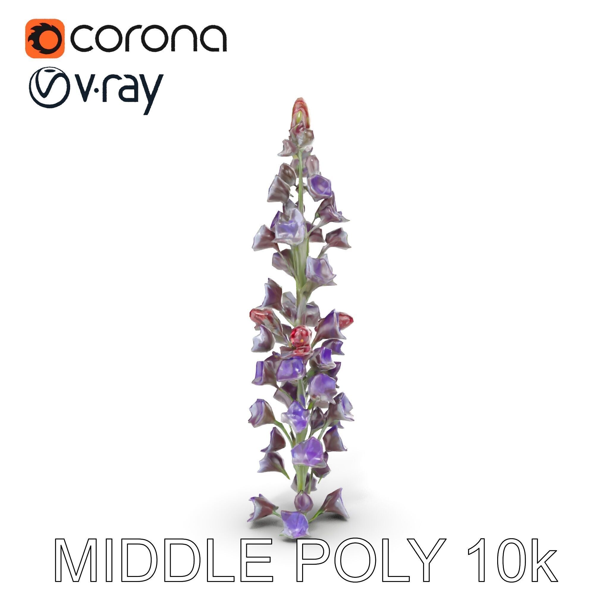 Lavender Flower Model Pack  Detailed PBR Textures Low-poly 3D model_27