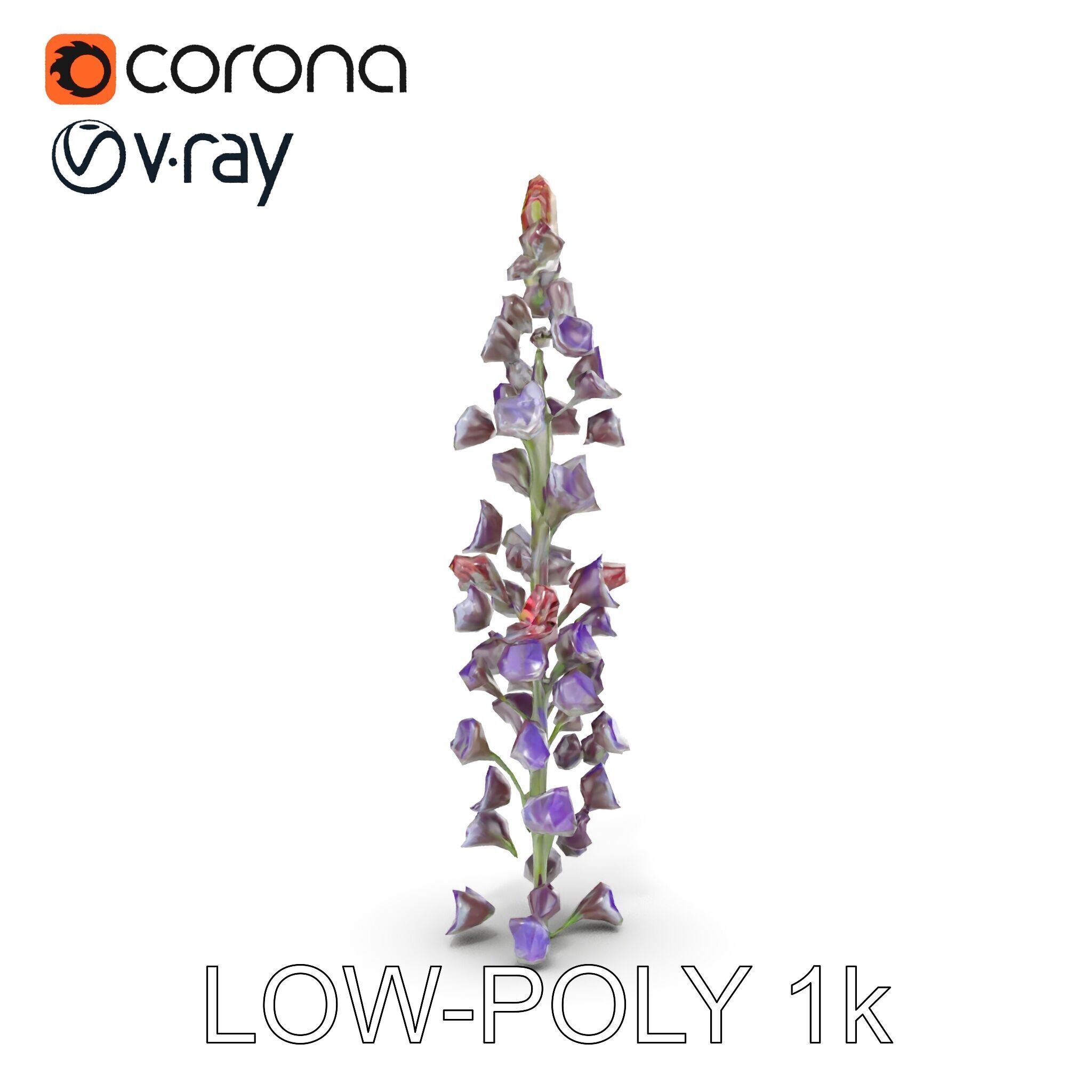 Lavender Flower Model Pack  Detailed PBR Textures Low-poly 3D model_20