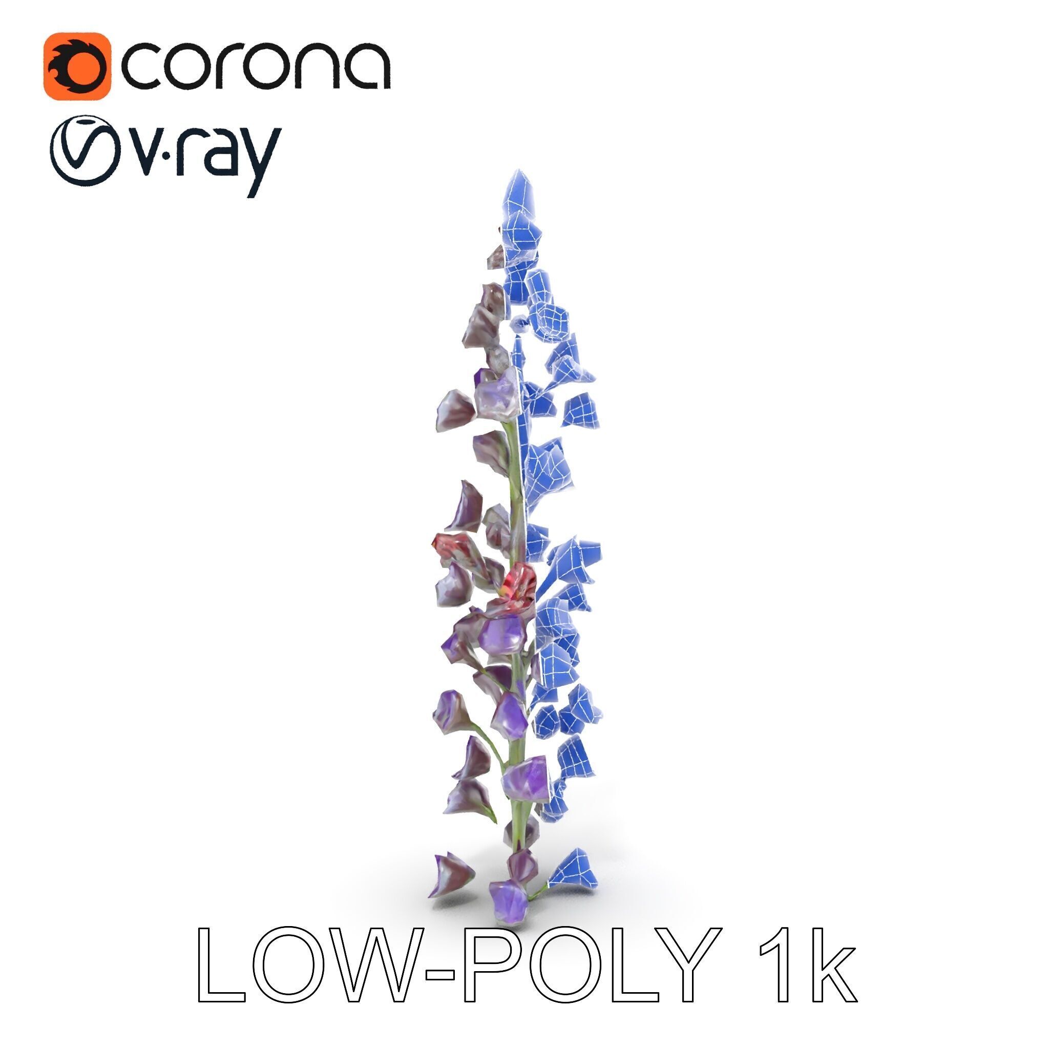 Lavender Flower Model Pack  Detailed PBR Textures Low-poly 3D model_31