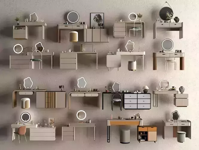 Modern cream dressing table dressing table wardrobe