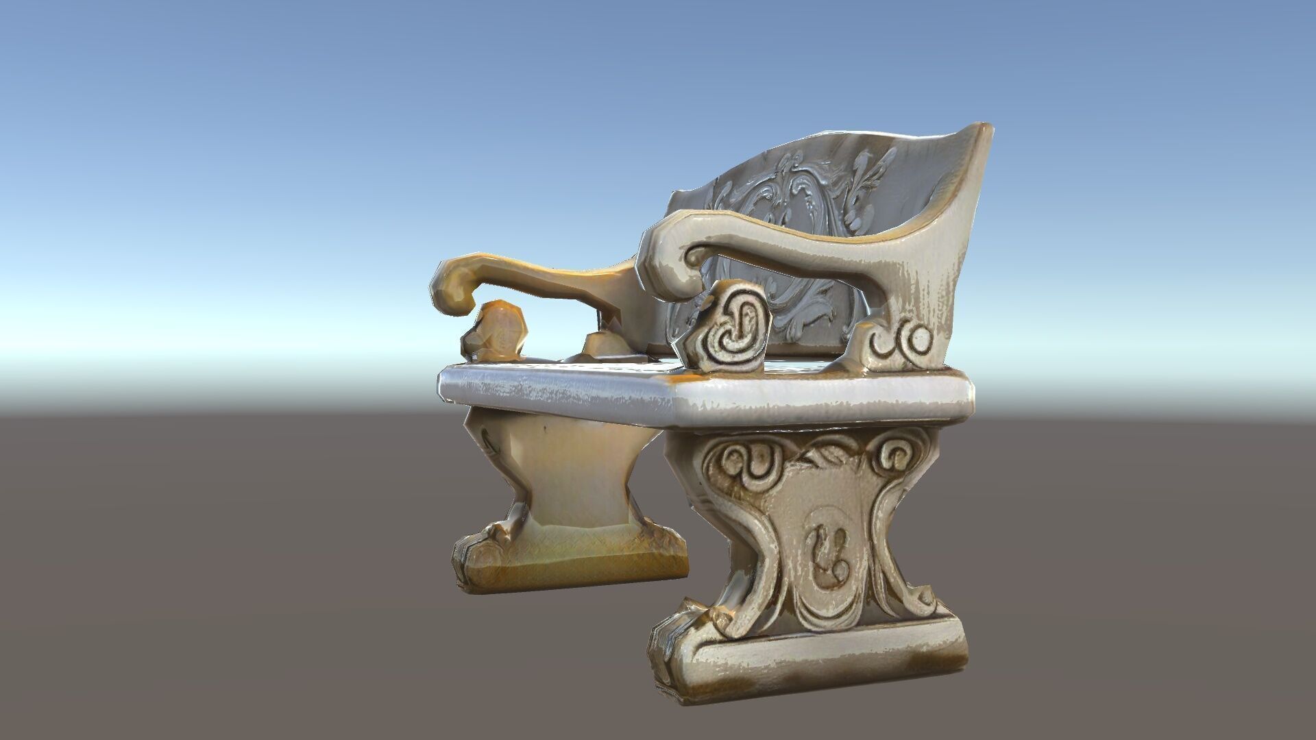 Ornate Stone Bench Model Pack Low-poly 3D model_34