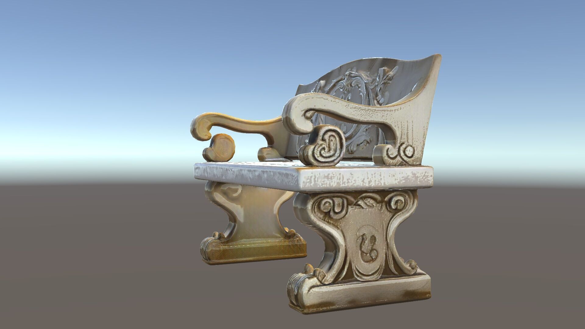 Ornate Stone Bench Model Pack Low-poly 3D model_33