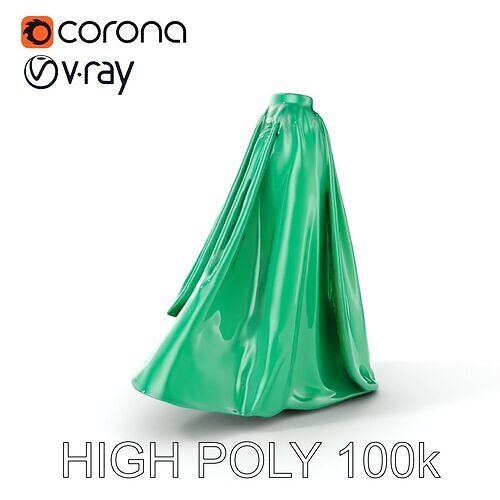 Elegant Green Dress Model Pack for Fashion and Visualization Low-poly 3D model