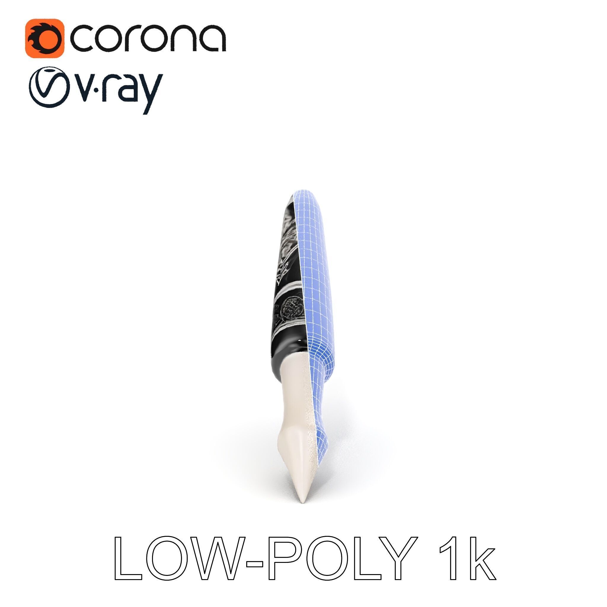 Ornate Fountain Pen Model Pack with Elegant Engravings Low-poly 3D model_23