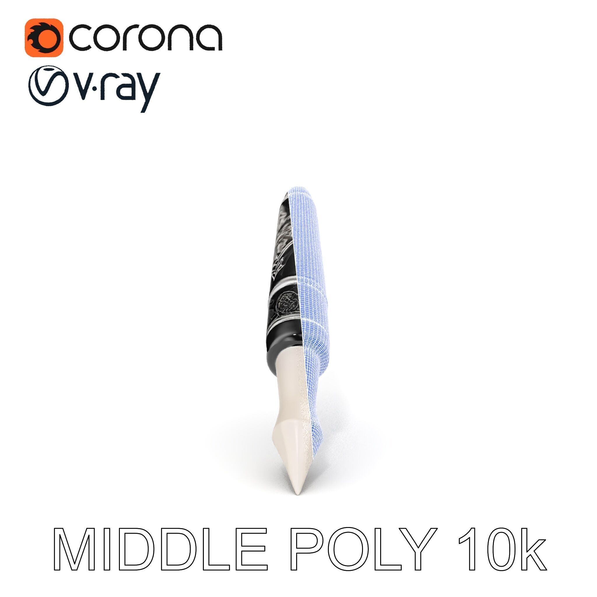 Ornate Fountain Pen Model Pack with Elegant Engravings Low-poly 3D model_25