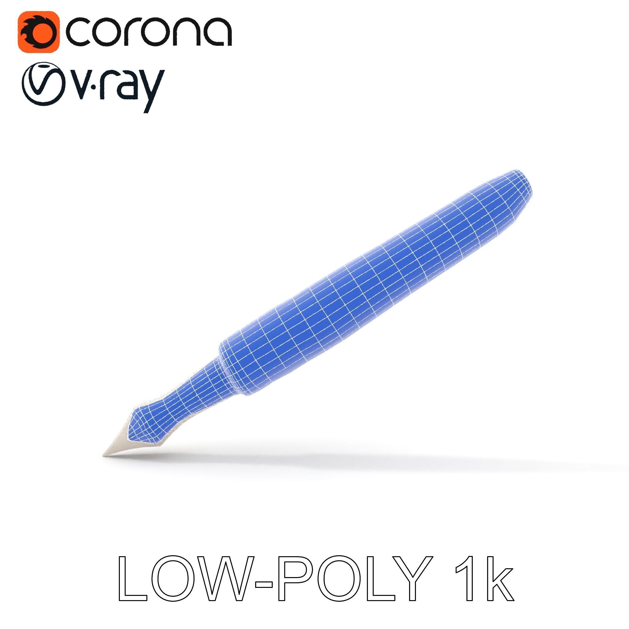 Ornate Fountain Pen Model Pack with Elegant Engravings Low-poly 3D model_31