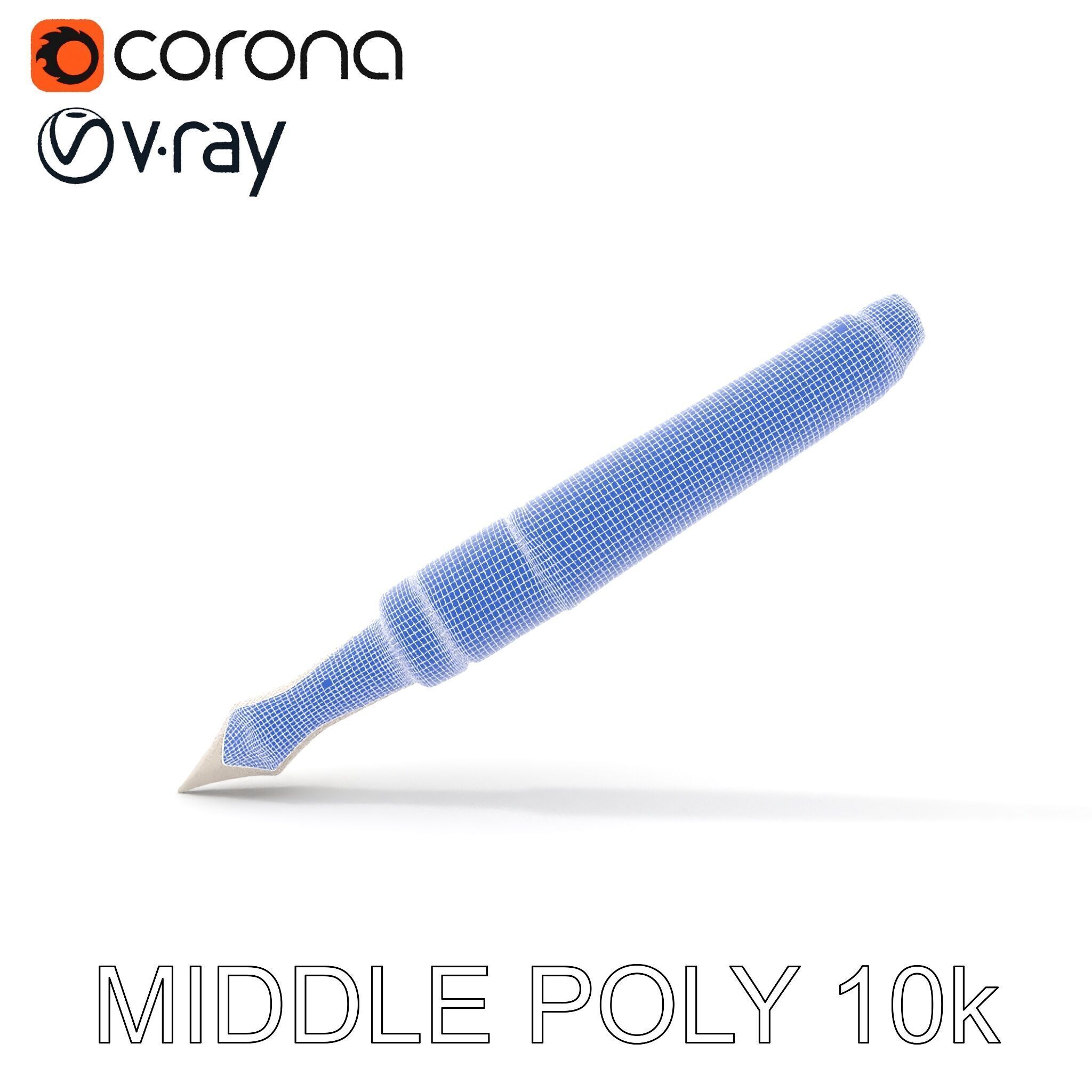 Ornate Fountain Pen Model Pack with Elegant Engravings Low-poly 3D model_22