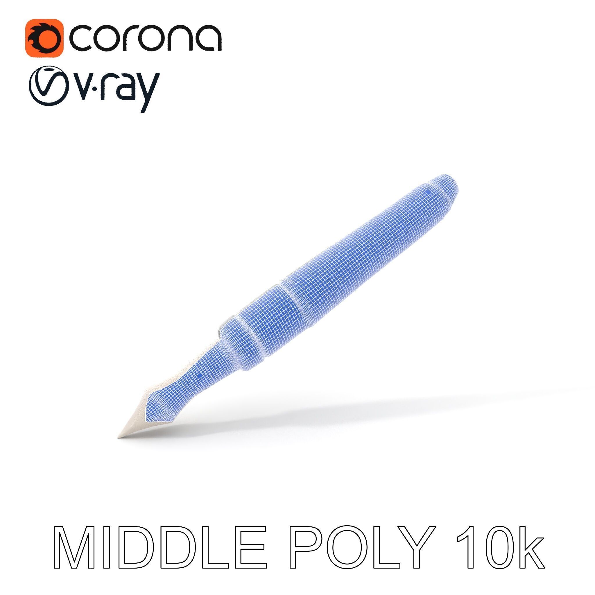 Ornate Fountain Pen Model Pack with Elegant Engravings Low-poly 3D model_19