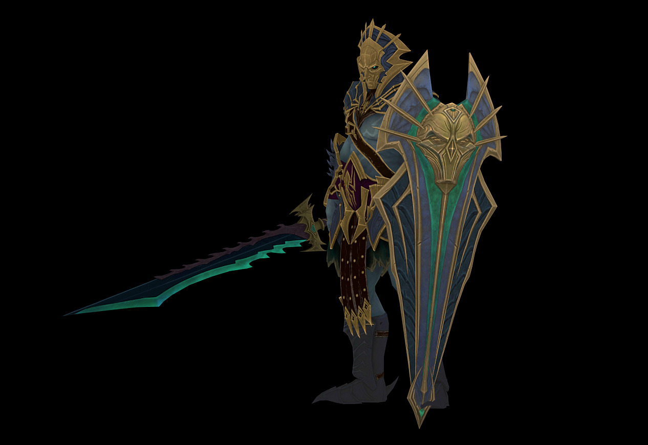 Ancient orc warrior Low-poly 3D model_4