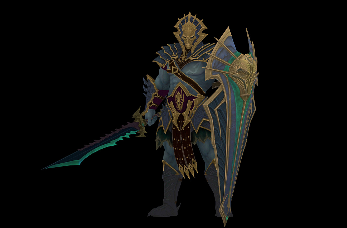 Ancient orc warrior Low-poly 3D model_3