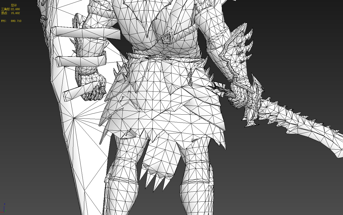 Ancient orc warrior Low-poly 3D model_17