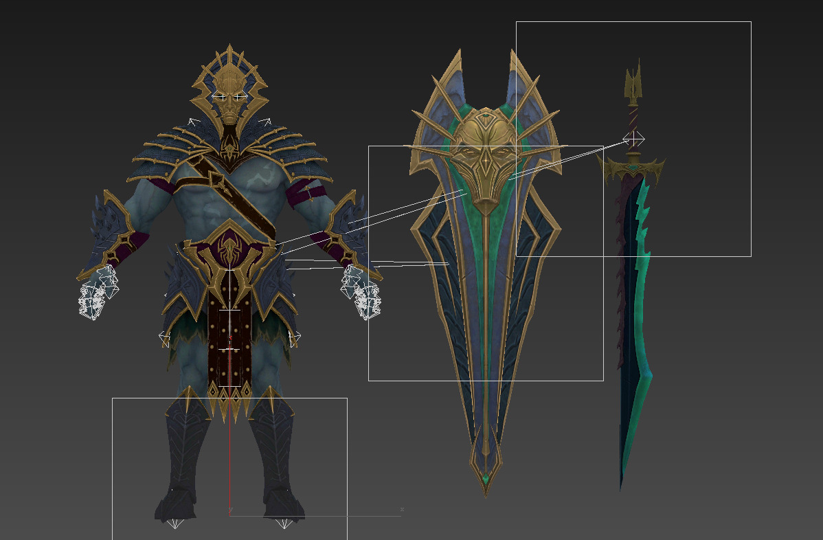 Ancient orc warrior Low-poly 3D model_29