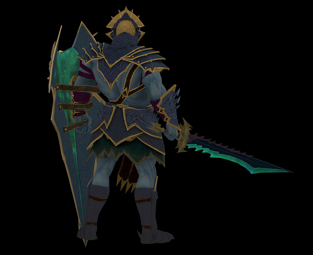 Ancient orc warrior Low-poly 3D model_7