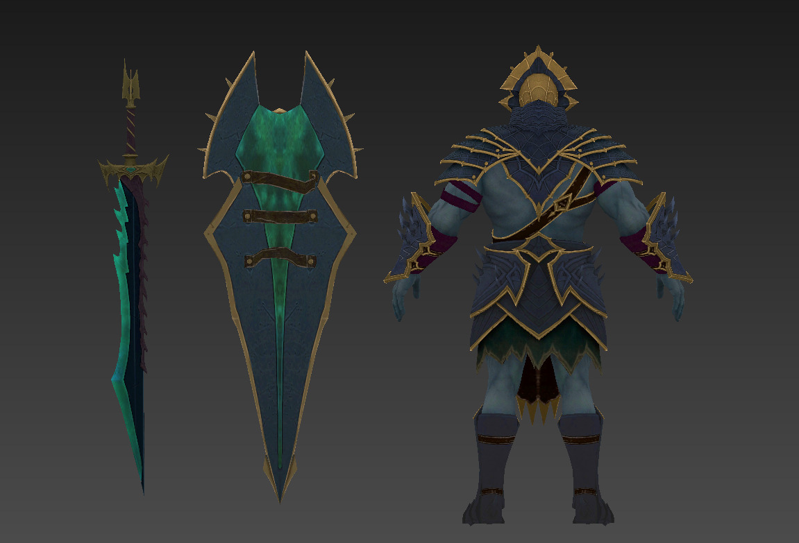 Ancient orc warrior Low-poly 3D model_30