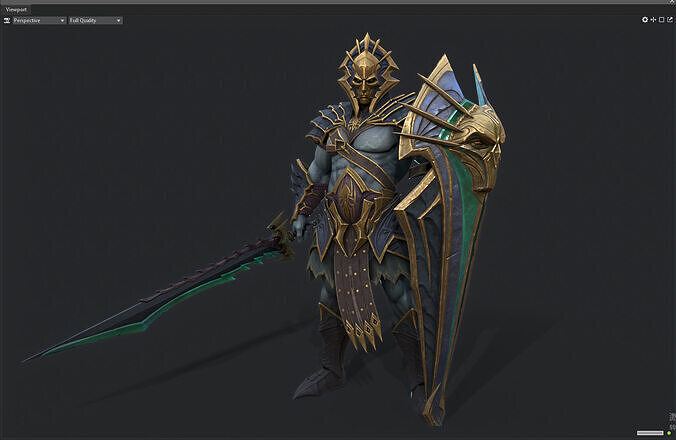 Ancient orc warrior Low-poly 3D model