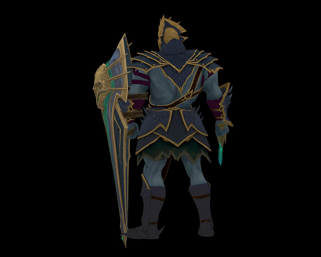 Ancient orc warrior Low-poly 3D model_6