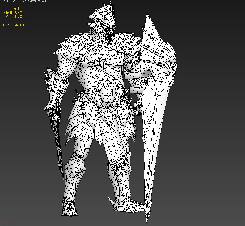 Ancient orc warrior Low-poly 3D model_15