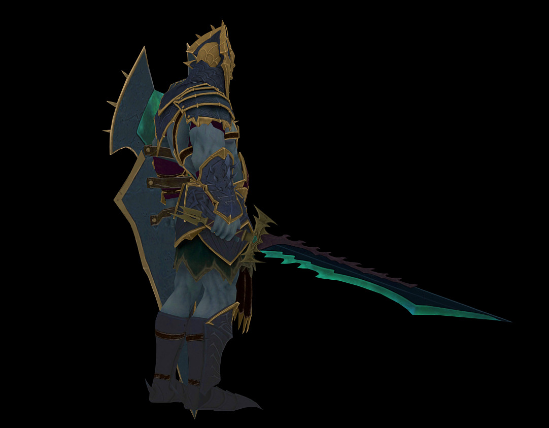 Ancient orc warrior Low-poly 3D model_8