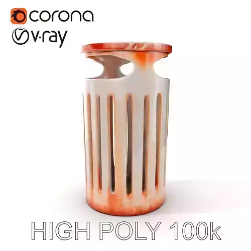 Urban Steel Trash Bin Model Pack