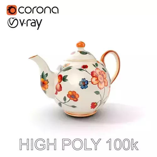 Decorative Floral Teapot Model Pack