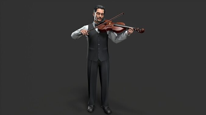 violiniset Low-poly 3D model
