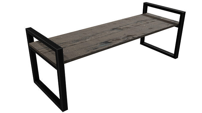 Public Bench  Low-poly 3D model