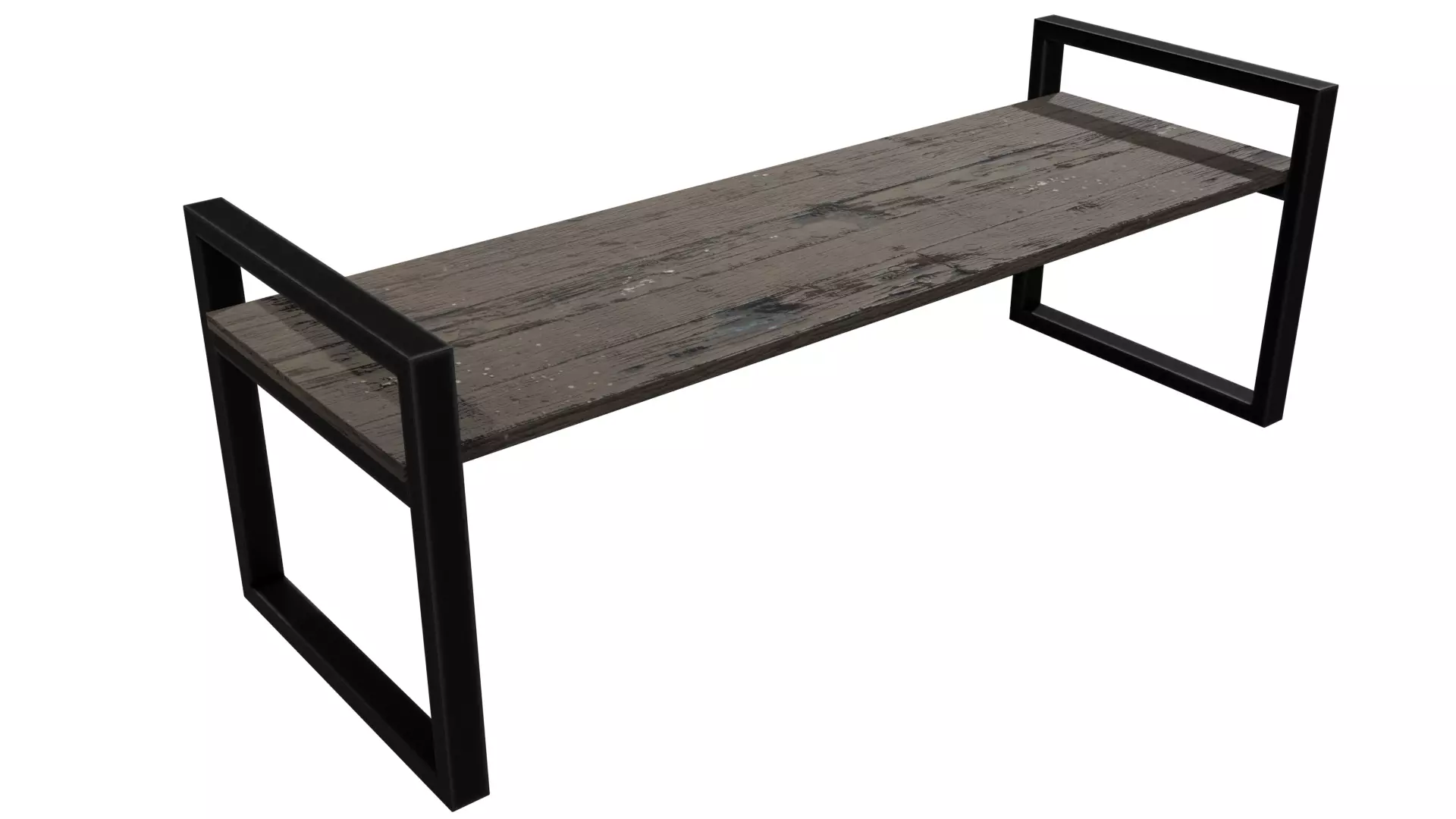Public Bench  Low-poly 3D model_0