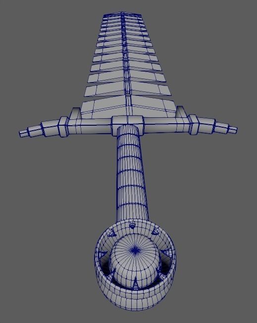 Low-Poly Demon Broadsword Low-poly 3D model_3