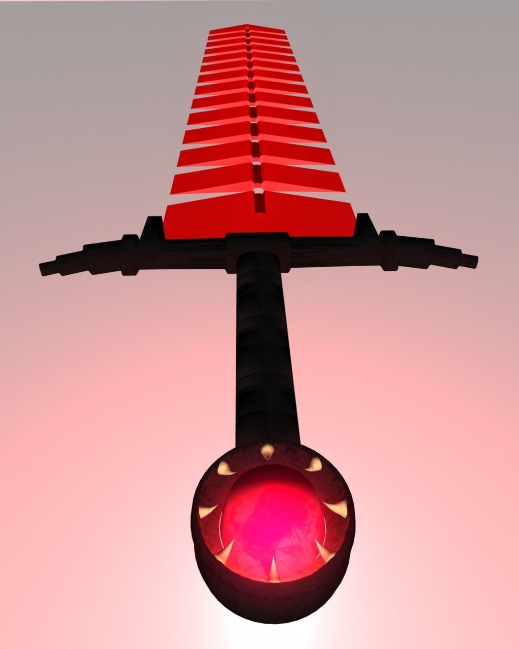 Low-Poly Demon Broadsword Low-poly 3D model_2