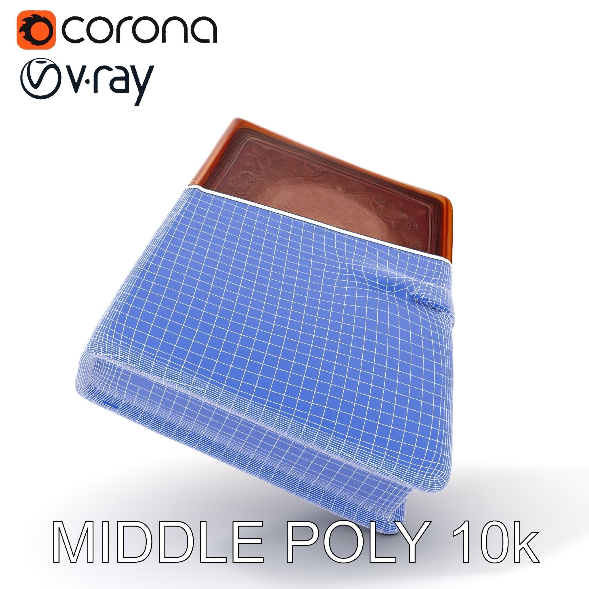 Ornate Leather Bound Journal Model Pack Low-poly 3D model_30