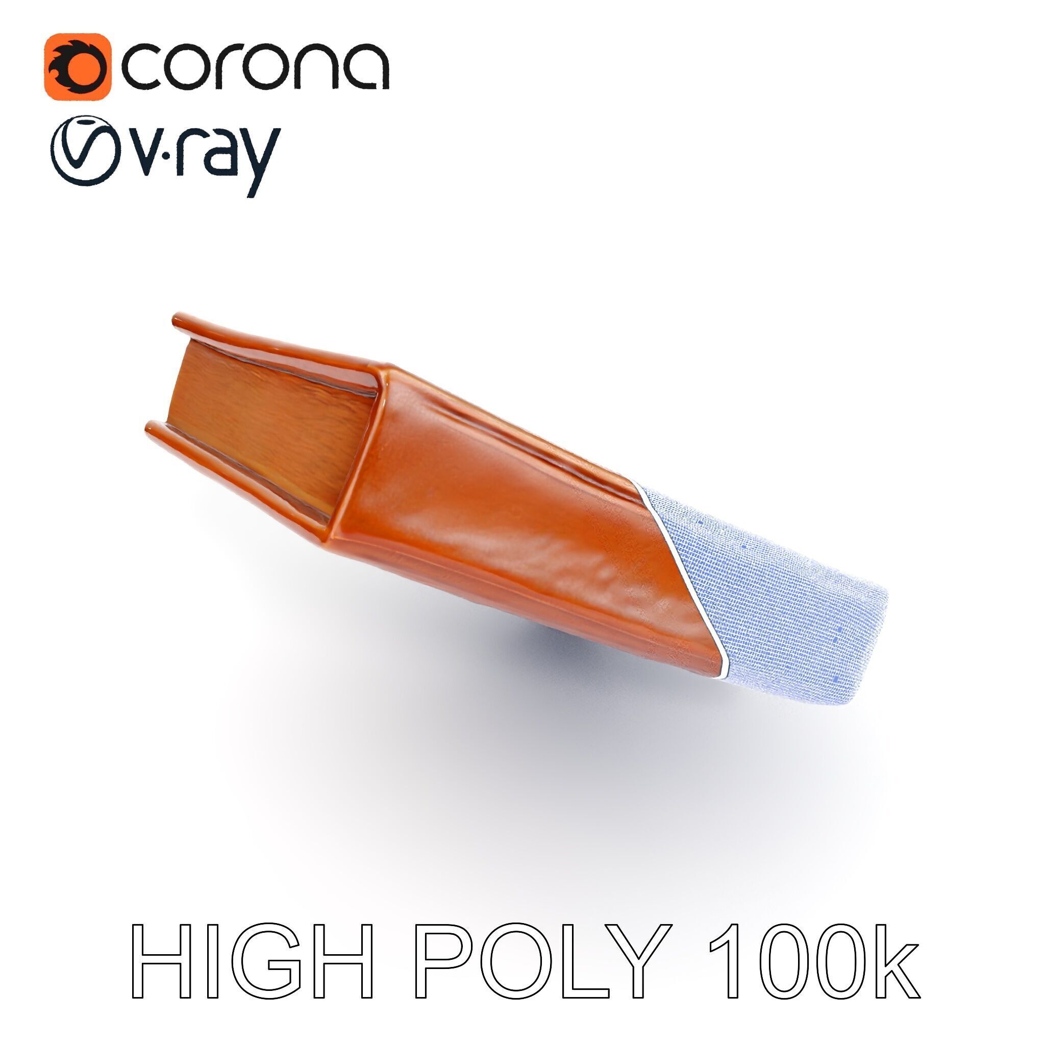 Ornate Leather Bound Journal Model Pack Low-poly 3D model_29