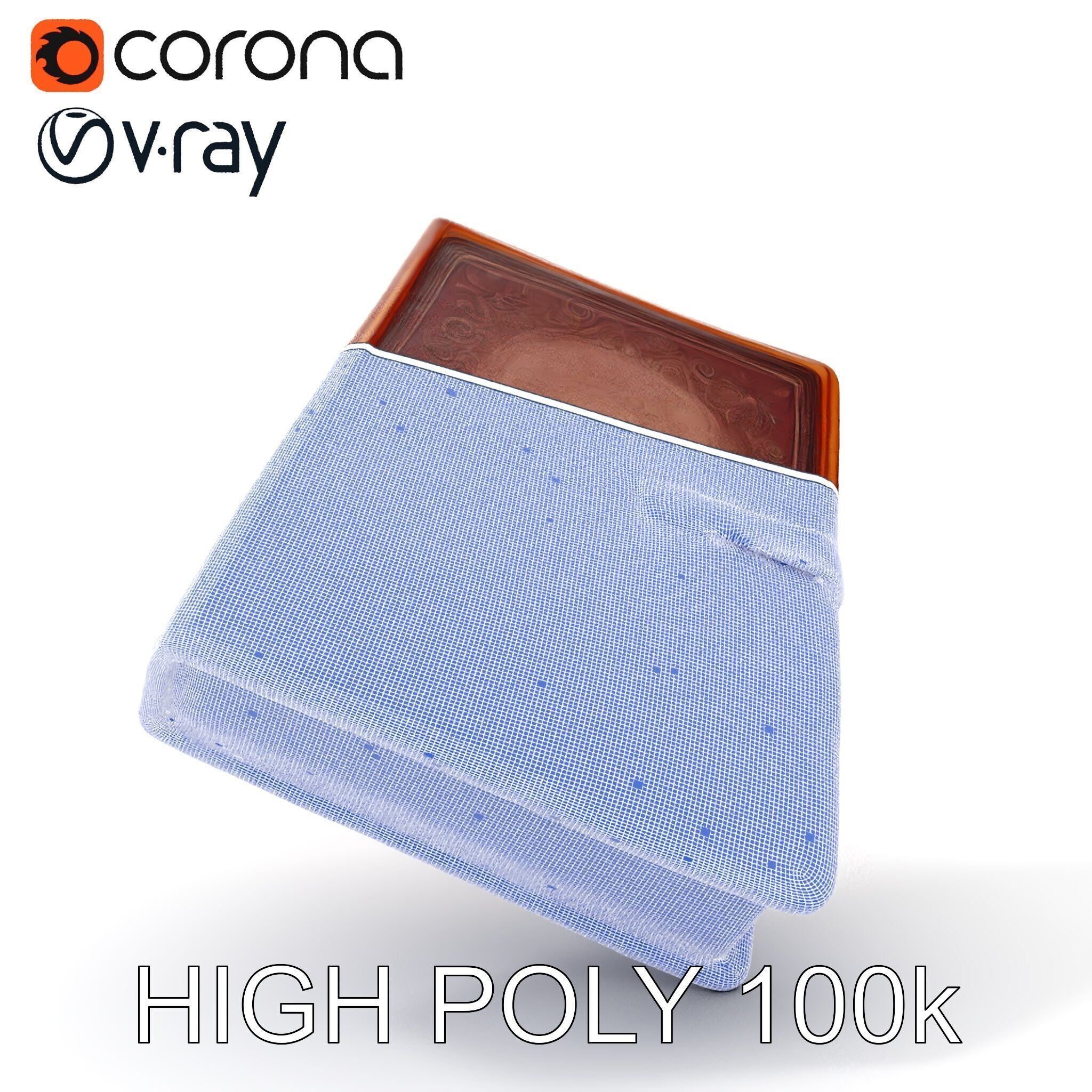 Ornate Leather Bound Journal Model Pack Low-poly 3D model_18