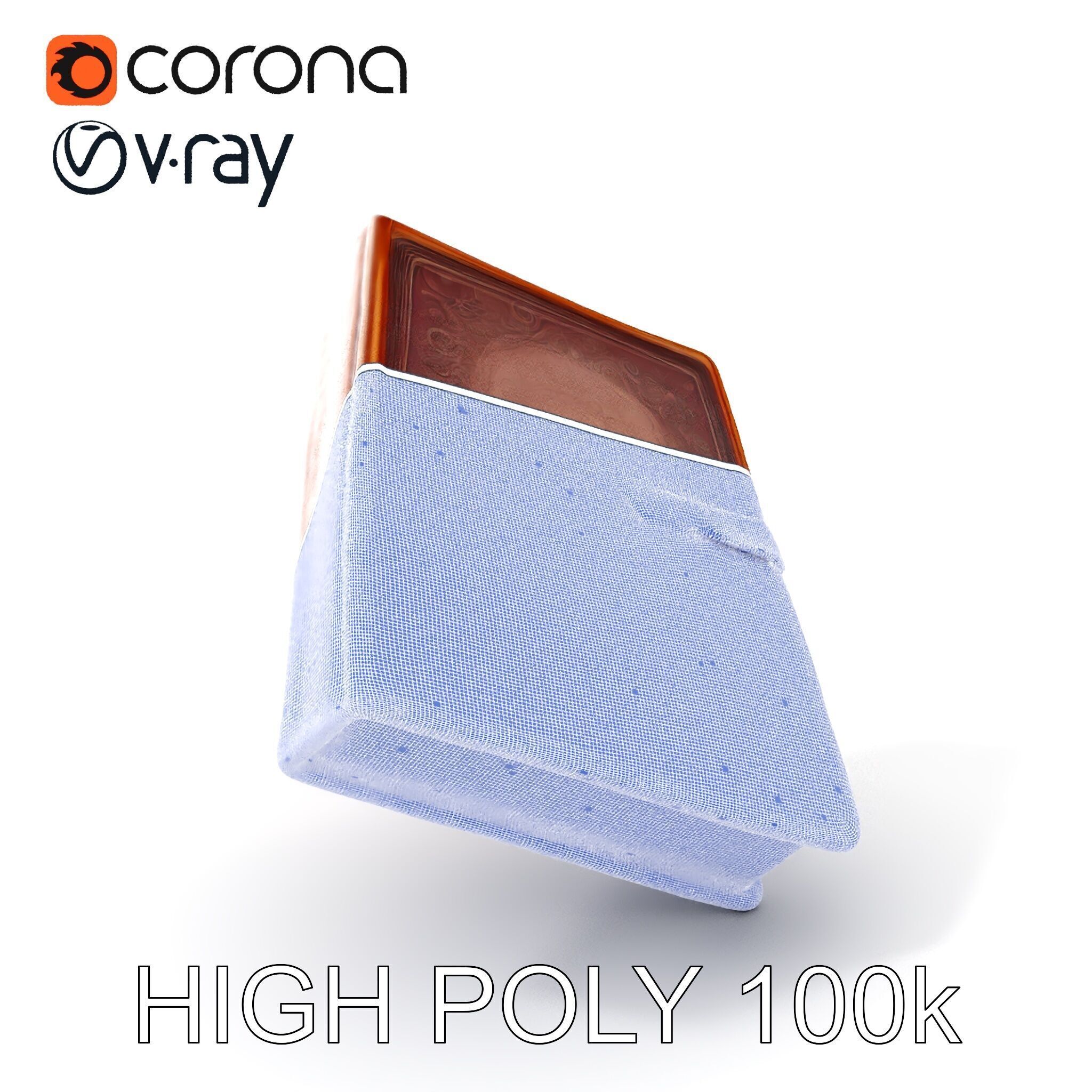 Ornate Leather Bound Journal Model Pack Low-poly 3D model_4