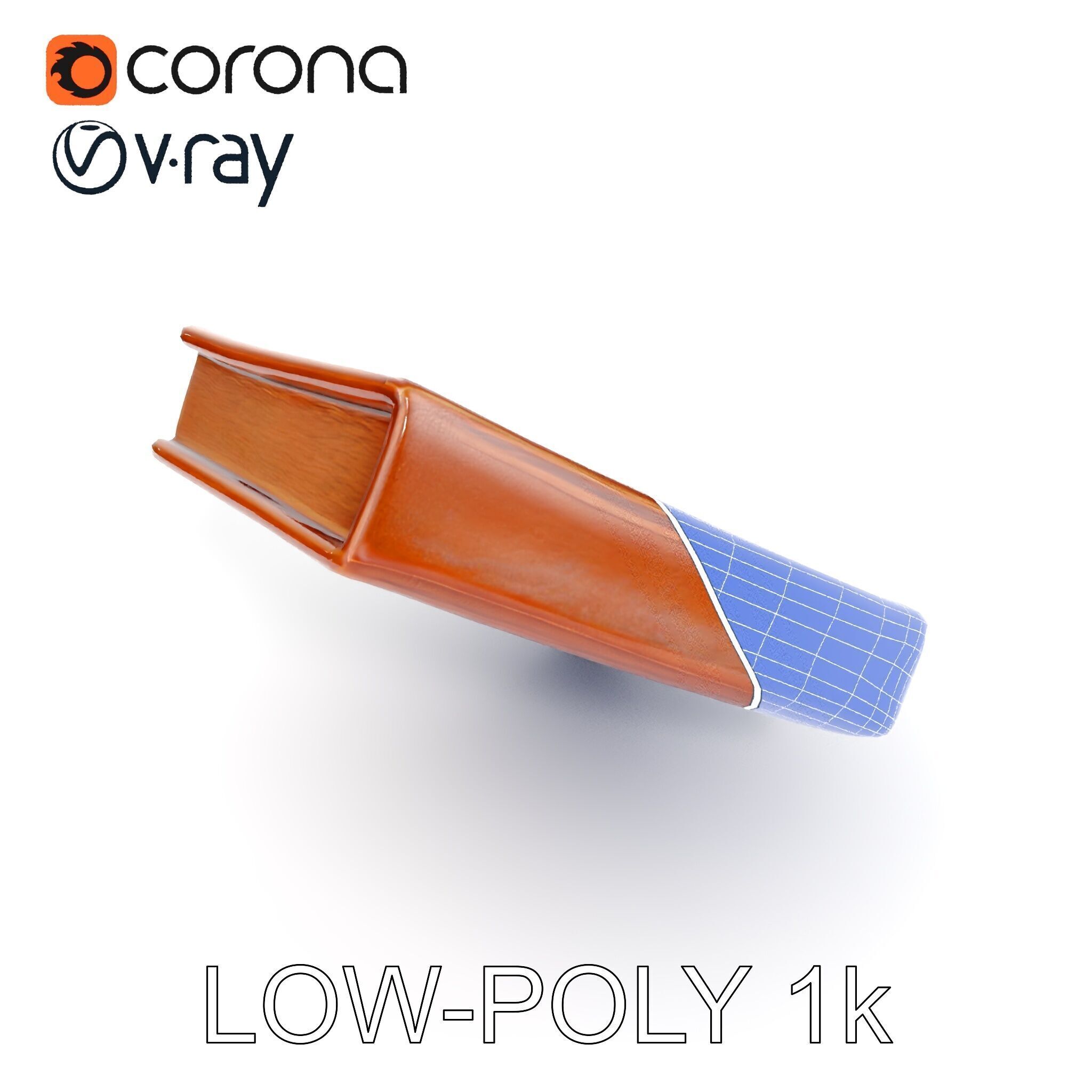 Ornate Leather Bound Journal Model Pack Low-poly 3D model_31