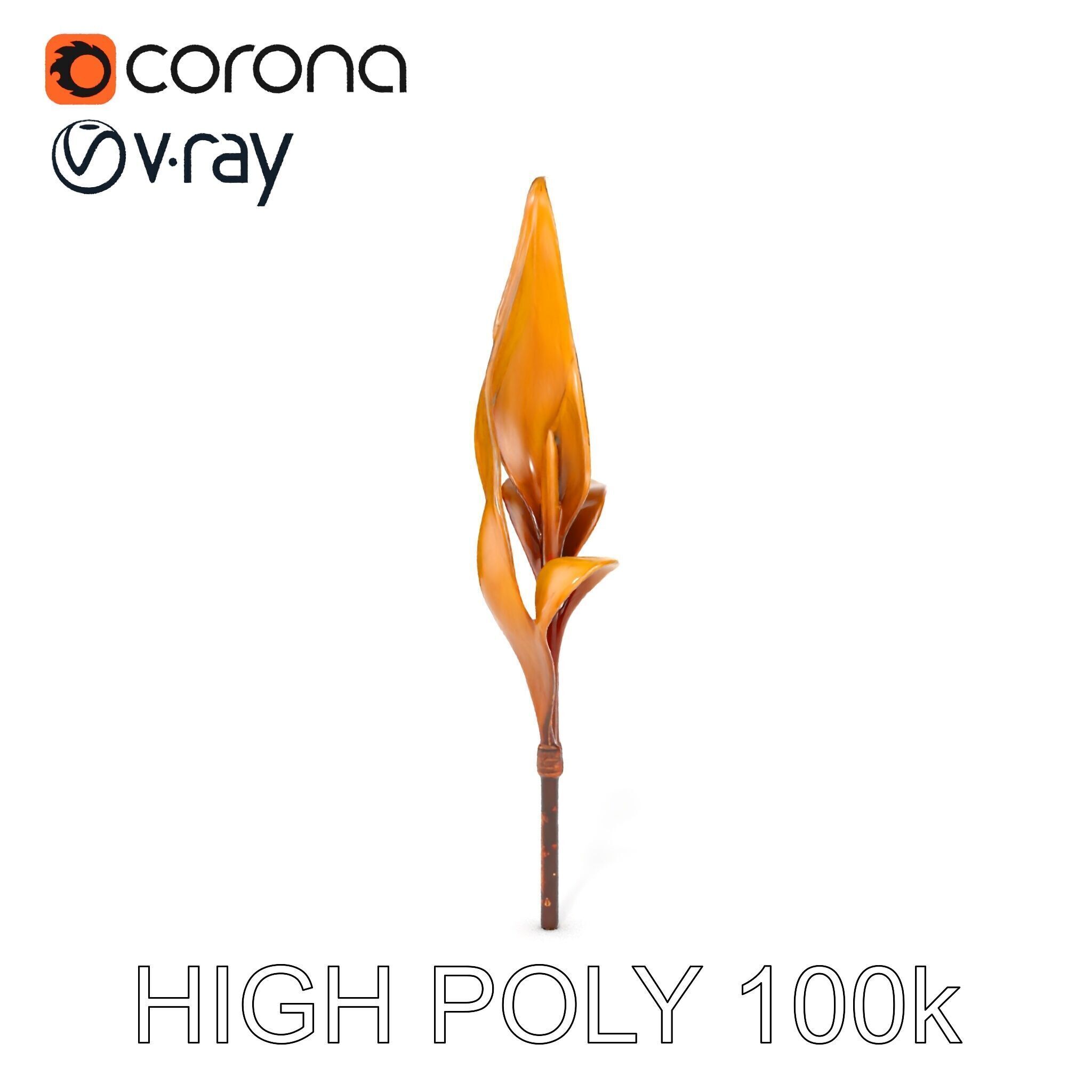 Abstract Leaf Model Pack with Organic Curves Low-poly 3D model_35