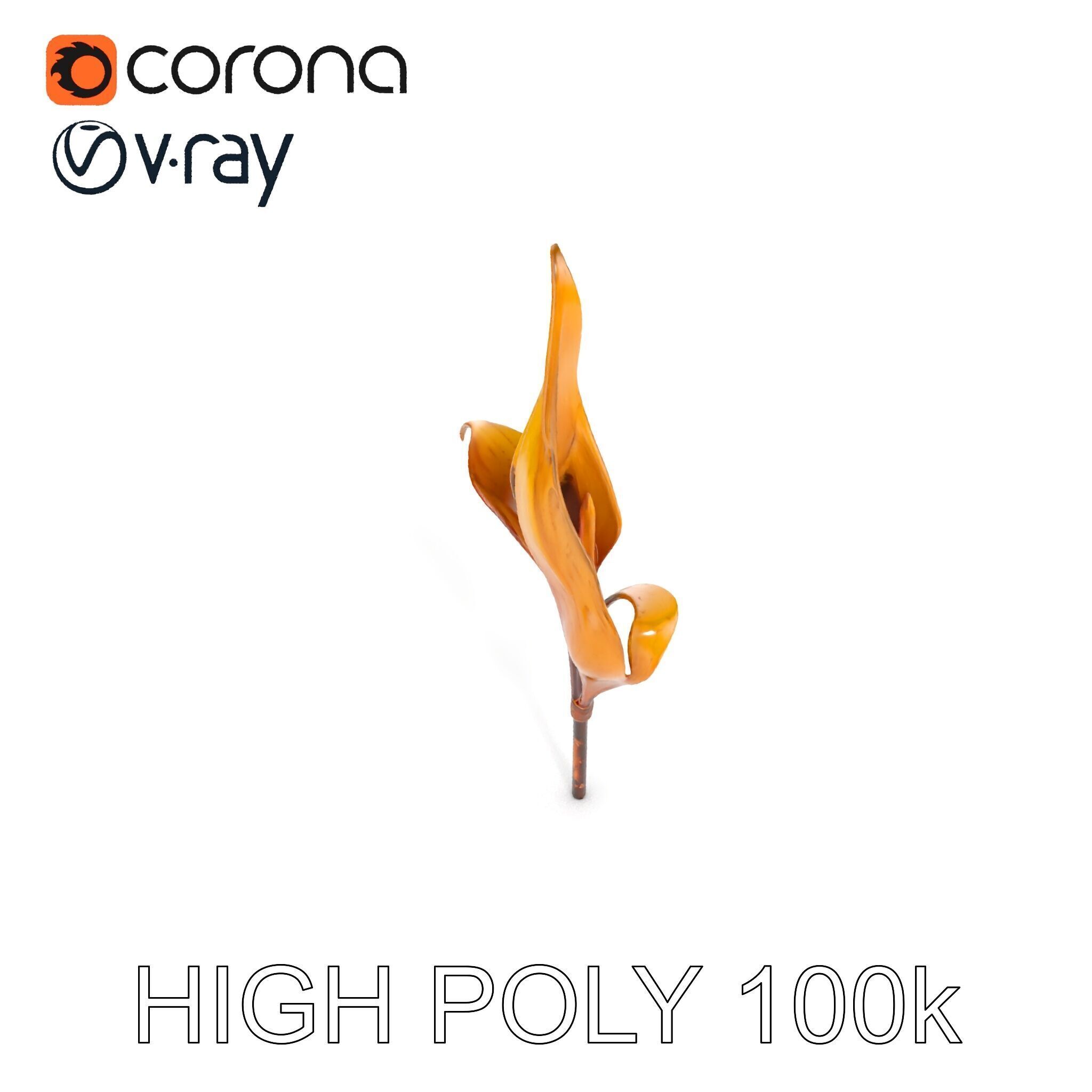 Abstract Leaf Model Pack with Organic Curves Low-poly 3D model_12