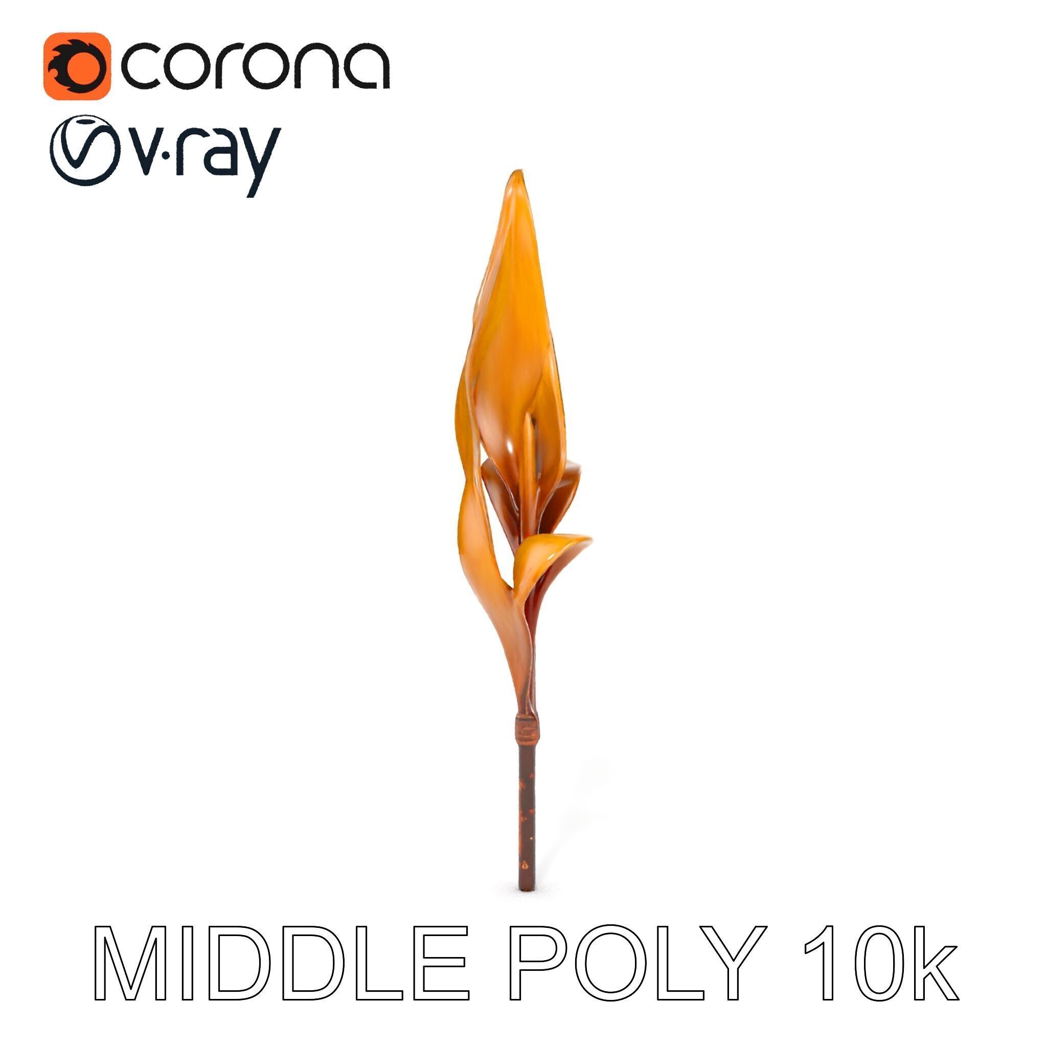 Abstract Leaf Model Pack with Organic Curves Low-poly 3D model_10