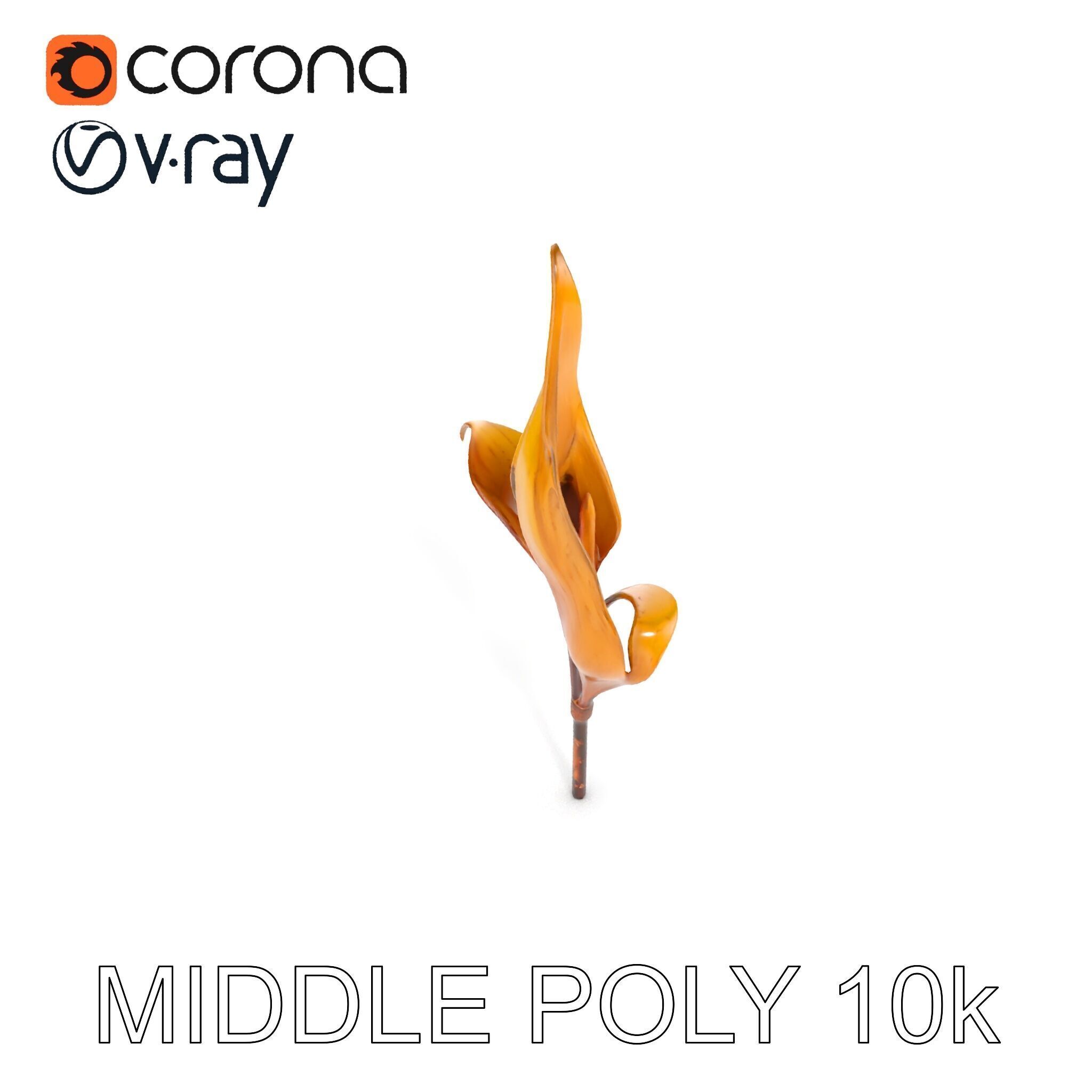 Abstract Leaf Model Pack with Organic Curves Low-poly 3D model_16