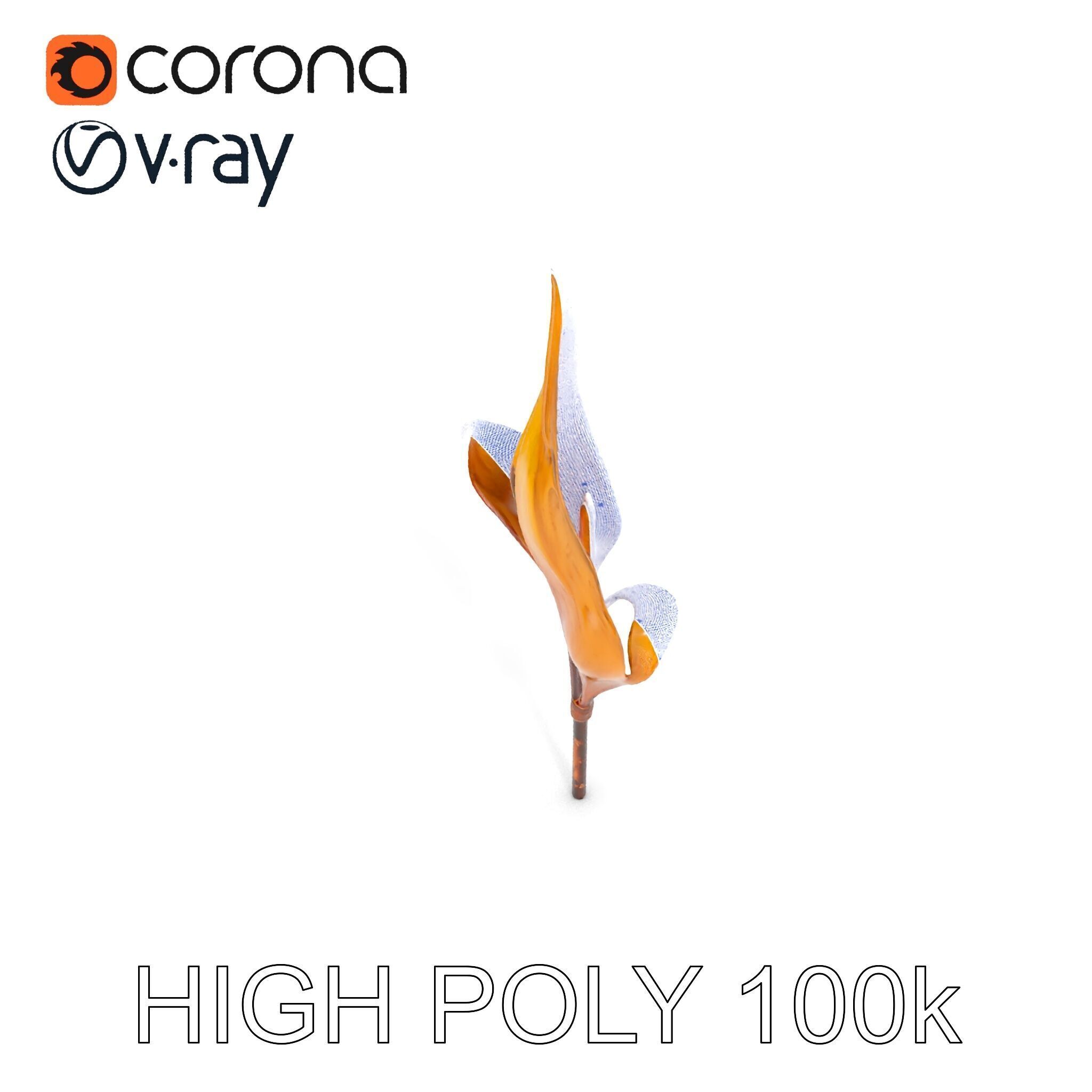 Abstract Leaf Model Pack with Organic Curves Low-poly 3D model_23