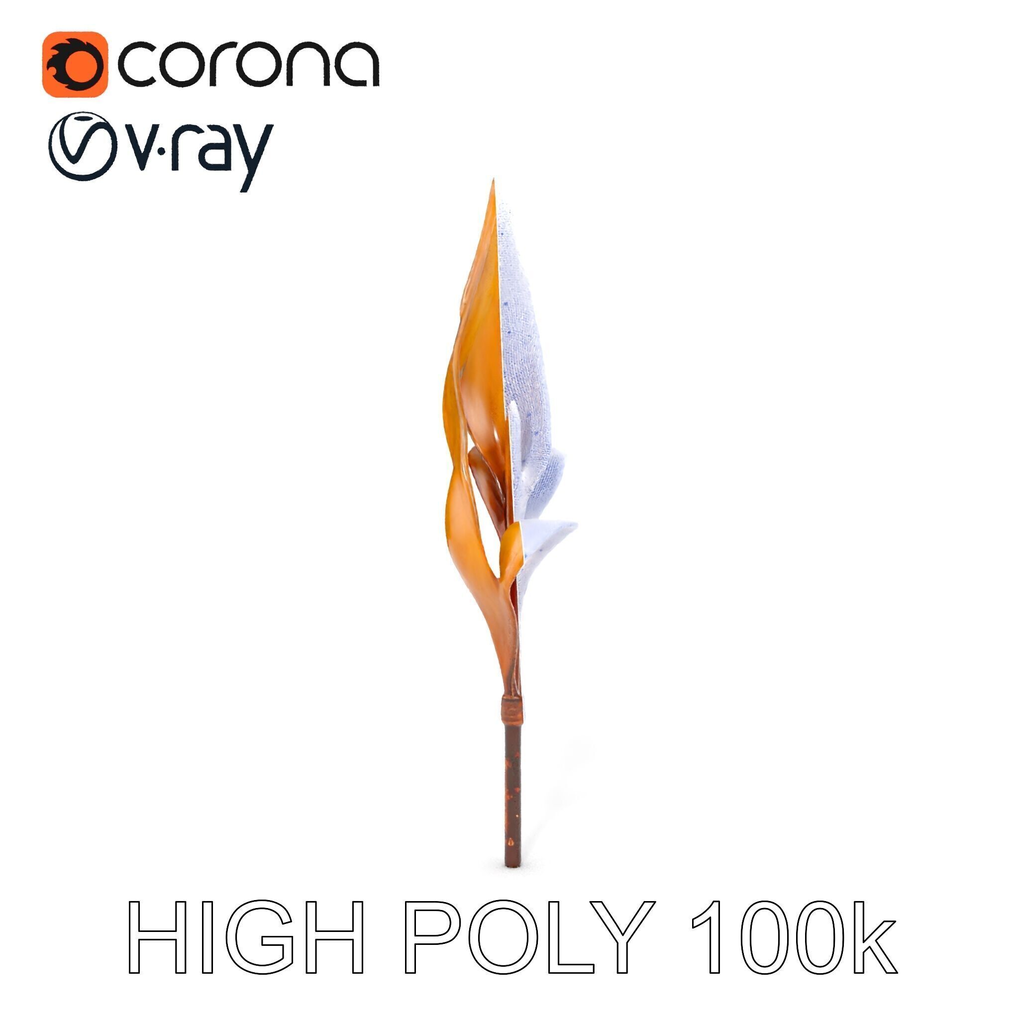 Abstract Leaf Model Pack with Organic Curves Low-poly 3D model_20