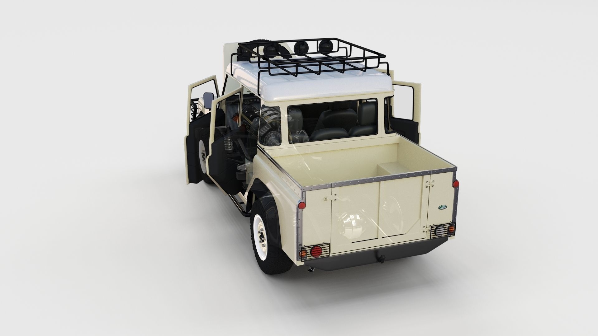 Full Land Rover Defender 110 Double Cab Pick Up rev 3D model_28