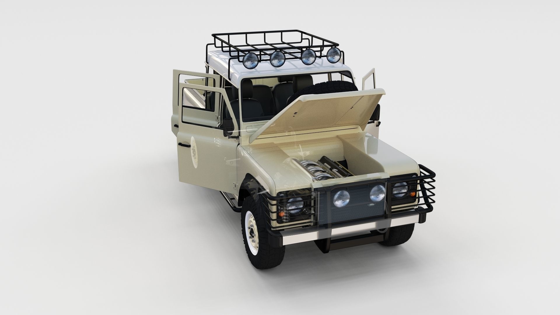 Full Land Rover Defender 110 Double Cab Pick Up rev 3D model_31