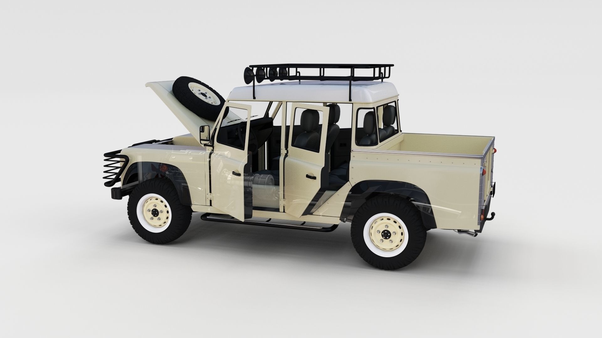 Full Land Rover Defender 110 Double Cab Pick Up rev 3D model_22